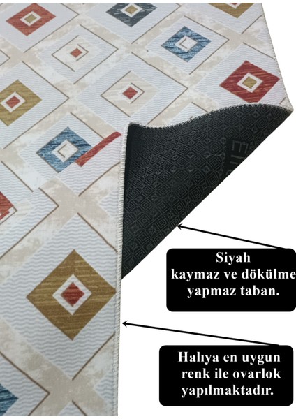 Elit Renkli Multi Kaymaz Tabanlı Kesme Yıkanabilir Hali Yolluk modelleri