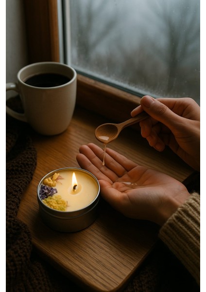Fiya Candle Mum - %100 Doğal Genel Nemlendirici Losyon Mum - Yak & Erit & Sür Yumuşacık Sağlıklı Eller Için