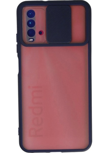 Xiaomi Redmi 9t Kılıf Palm Buzlu Kamera Sürgülü Silikon - LACIVERT-(5796)