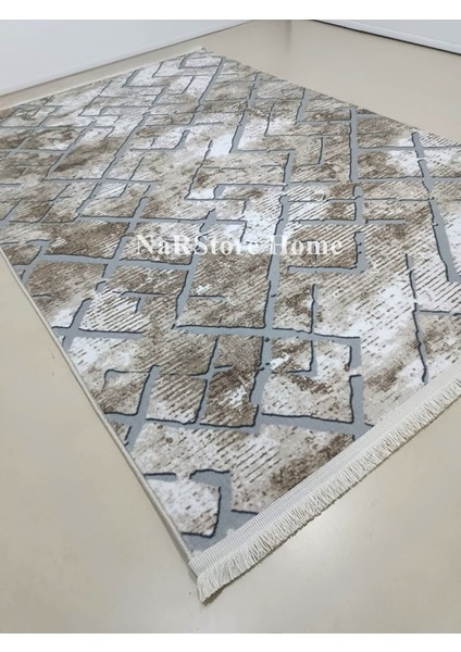 Kahve Gri Saçaklı Kaymaz Taban Yıkanabilir Kesme Yolluk Salon Mutfak Oturma Odası Halı modelleri