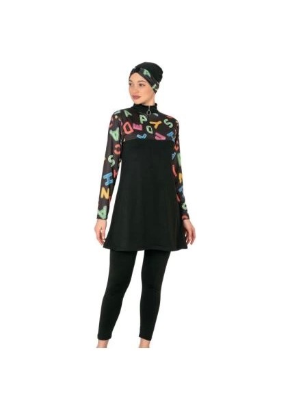 Fantasy 3407 Bayan Desenli Tesettür Mayo