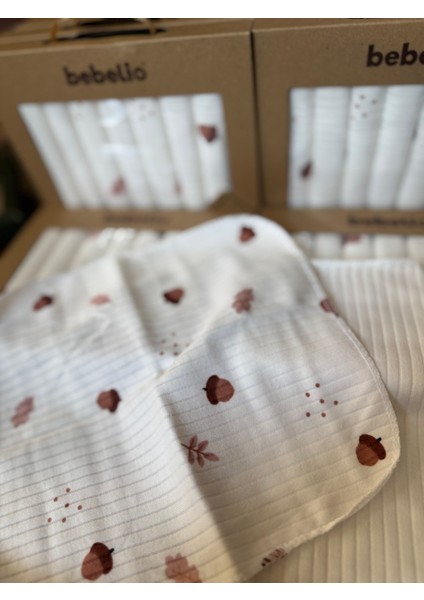 7’li Fındık Desenli Bebek Ağız Mendili Seti modelleri