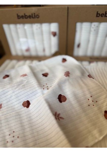 7’li Fındık Desenli Bebek Ağız Mendili Seti