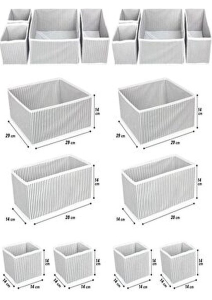 8li Dolap Içi ve Çekmece Içi Düzenleyici Organizer Giysi, Çorap, Iç Çamaşırı Saklama Kutu Seti modelleri