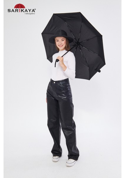 Şemsiye Tam Otomatik Rüzgarda Kırılmayan Fiber Unisex 8 Telli Siyah indirimleri