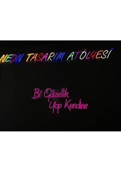 Neon LED Bi Güzellik Yap Kendine Yazılı Dekoratif Duvar Aydınlatması modelleri