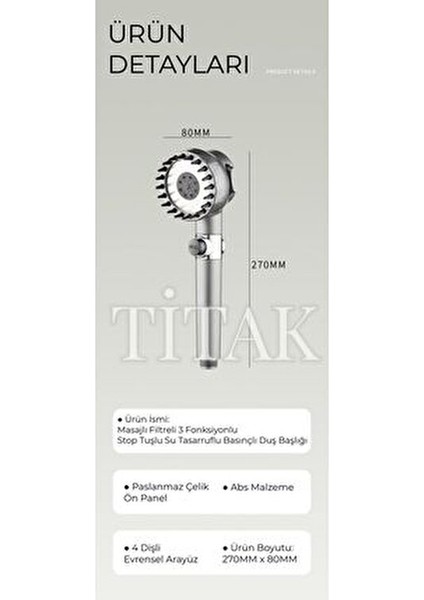 Yeni Nesil Masajlı Duş Başlığı