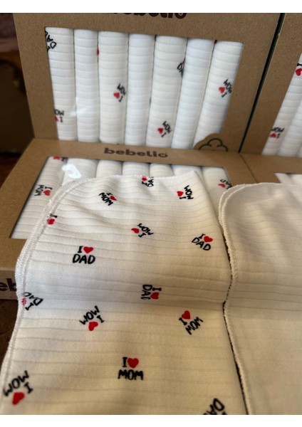 7’li “ı ❤️ Mom” Yazılı Bebek Ağız Mendili Seti fiyatları