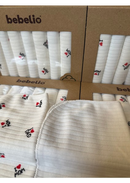 7’li “ı ❤️ Mom” Yazılı Bebek Ağız Mendili Seti