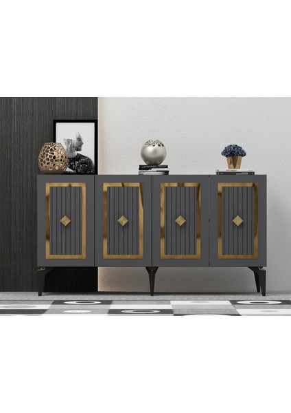 Noradd Konsol Antrasit-Altın