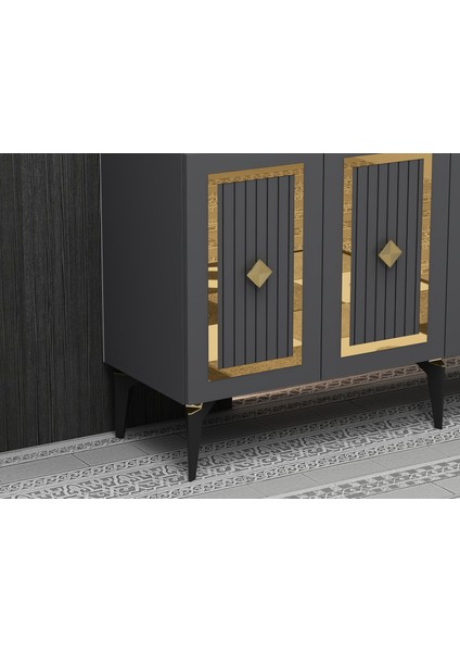 Noradd Konsol Antrasit-Altın