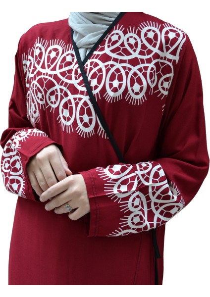 Halkalı Desenli Kruvaze Namaz Elbisesi – Yandan Bağlamalı, Rahat Kesim 36–46 Beden fiyatları