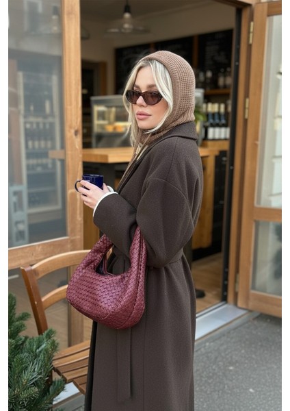 Kahve Triko Örgü Balaclava Bere Şapka modelleri