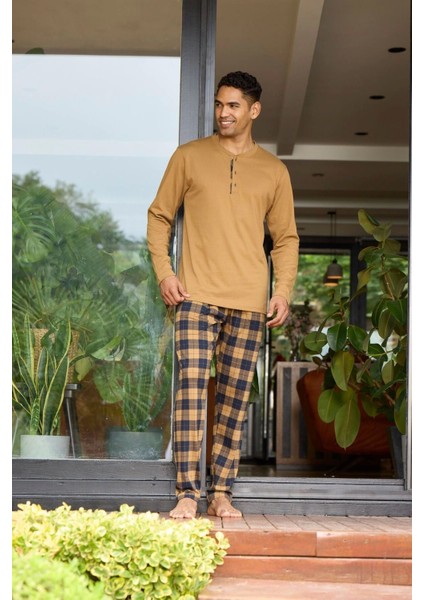 Erkek 6020 Erkek Midi Yaka Pijama Takımı