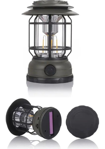 USB Şarjlı LED Kamp Lambası - Bluetooth Müzik Çalar, El Feneri ve Cep Telefonu Şarj Cihazı ( Lisinya ) modelleri