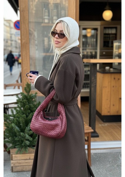 Ekru Triko Örgü Balaclava Bere Şapka modelleri