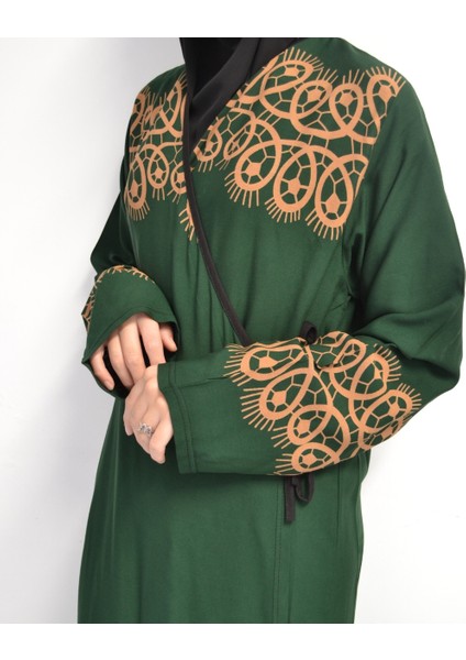Halkalı Desenli Kruvaze Namaz Elbisesi – Yandan Bağlamalı, Rahat Kesim 36–46 Beden fiyatları