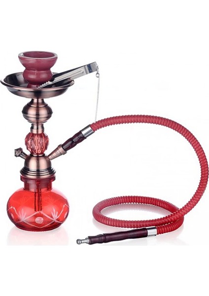 Küçük Boy Taşınabilir Nargile Takımı - Kırmızı ( Lisinya )