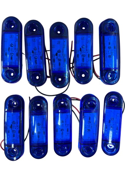 9 LED Parmak Lamba Oval 12V Mavi Su Geçirmez E Belgeli 10 Adet Fiyatı TAS.018M