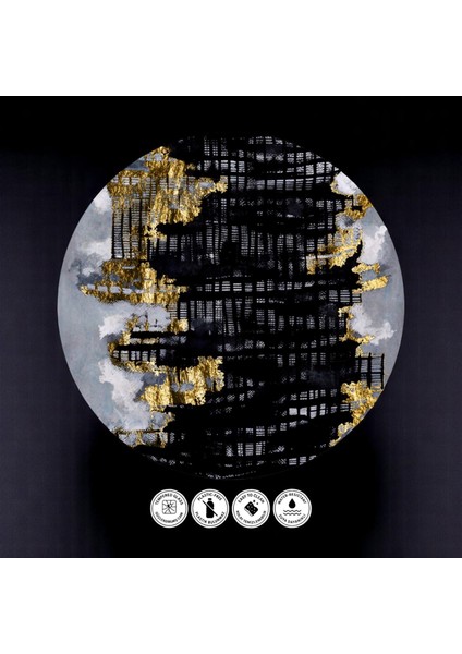 :temperli Cam Daire Tablo, Cam Tablo, Uv Baskı, CTT021