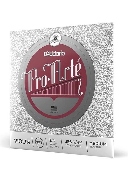 D'addario J56-3/4M Pro Arte Keman Tel Seti Perlon/alüminyum 3/4 Medium