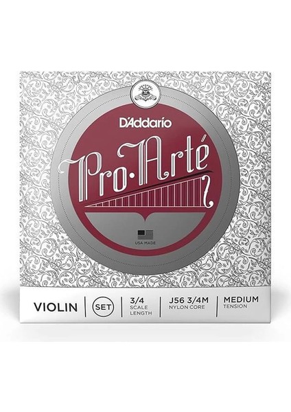 D'addario J56-3/4M Pro Arte Keman Tel Seti Perlon/alüminyum 3/4 Medium fiyatları