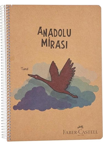 Faber-Castell Anadolu Mirası Spiralli Defter, A4, 120 Yaprak, 70G Kağıt, Çizgili, Dayanıklı Kapak