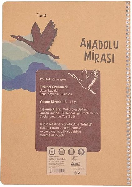 Faber-Castell Anadolu Mirası Spiralli Defter, A4, 120 Yaprak, 70G Kağıt, Çizgili, Dayanıklı Kapak fiyatları