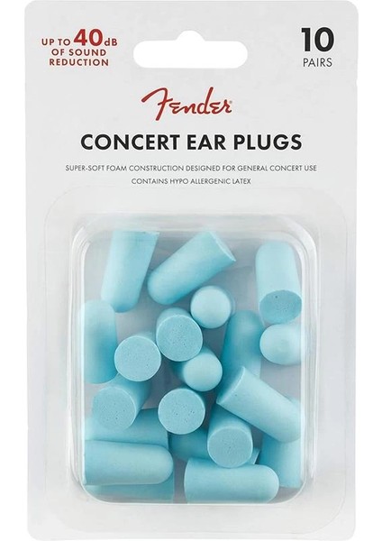 ® »concert Ear Plugs« Köpük Kulak Koruması - 32DB'YE Kadar - 10 Çift - Renk: Daphne Blue