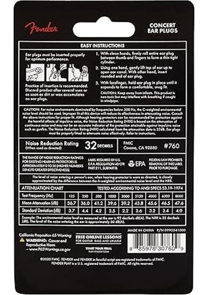 ® »concert Ear Plugs« Köpük Kulak Koruması - 32DB'YE Kadar - 10 Çift - Renk: Daphne Blue indirimleri