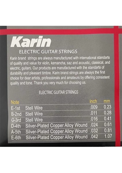 K506 - Elektro Gitar Teli - Takım Te 09-42 fiyatları