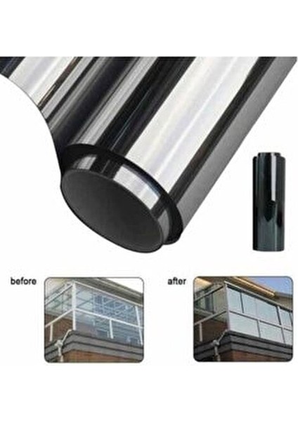 Aynalı Cam Filmi 75 cm x 2 m Güneşlik Enerji Tasarrufu Sağlayan Şık Tasarım