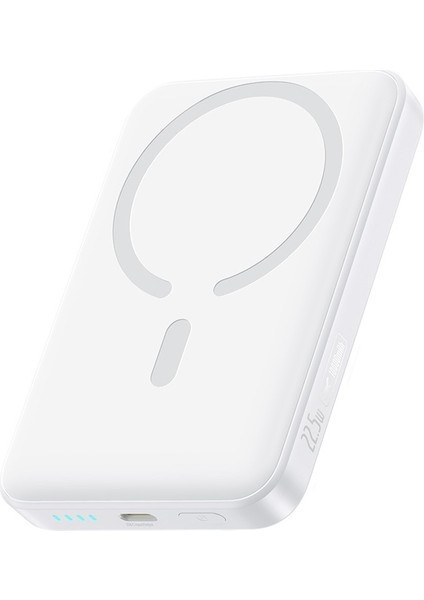 Enerfill FM11 Ultra-Mini Magnetic Super Hızlı Power Bank Type-C Çıkışlı 10000MAH 22.5W Beyaz (Içinde Type-C Den Type C Ye Şarj Kablosu Mevcut)