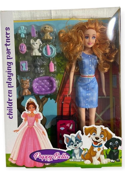 KMB-927 - Mini Köpek Bakım Seti Aksesuarlı Bebek (Lisinya)