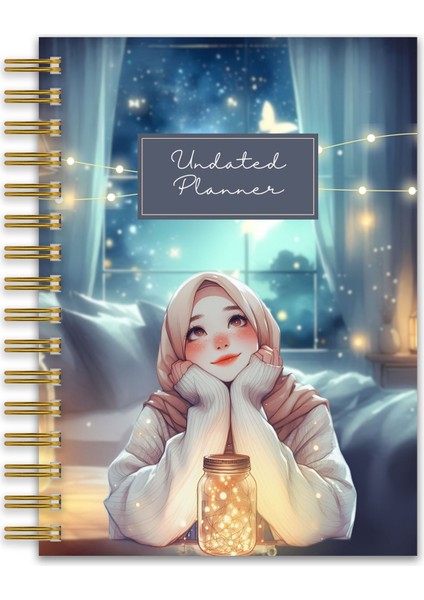 Sert Kapak A5 Spiralli Ajanda (Süresiz Planlayıcı Ajanda) Gece Lambası fiyatları