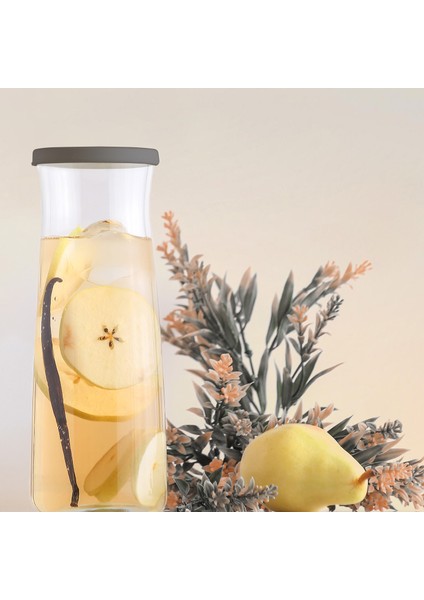 Vera Cam Karaf Tekli 1,2 L Gri Silikon Kapaklı (Sürahi )