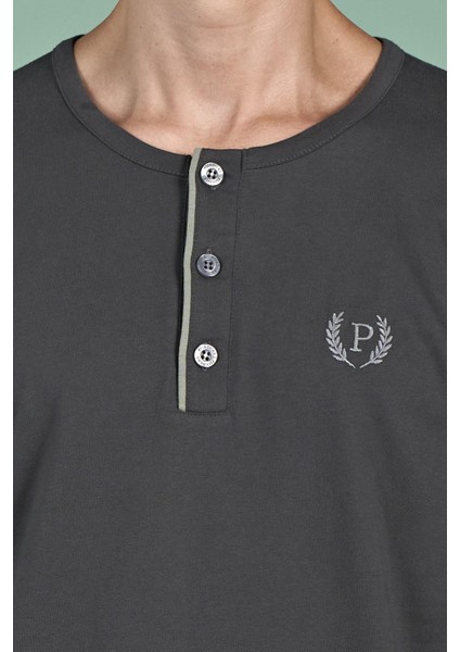 Erkek Füme Uzun Kollu Düğmeli Pijama Takımı C4T6N91 indirimleri