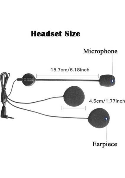 Jack Girişli 3.5mm Intercom Kulaklığı BT31,BT22,BT35 Uyumlu Motorsiklet Kask Yedek Mikrofon - Lisinya fırsatları