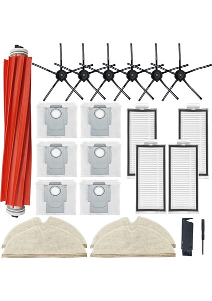 Roborock Q7/q7+/q7 Için Max+/q7 Max Plus Robot Vakum Süpürge Ana Yan Fırça Hepa Filtre Mop Bez Torbaları Yedek Parçalar (Yurt Dışından)