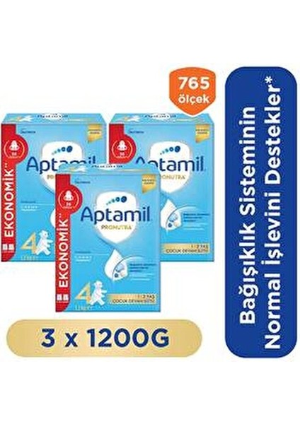 4 Prebiyotikli Çocuk Devam Sütü 1200 x 3 Adet 3600 gr