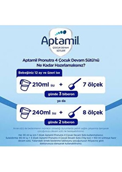 4 Prebiyotikli Çocuk Devam Sütü 1200 x 3 Adet 3600 gr