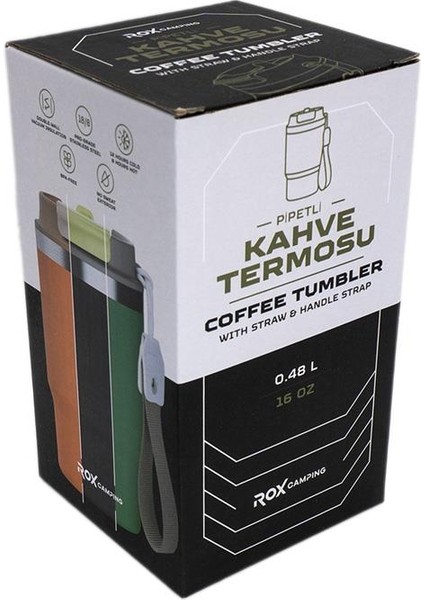 0195 Pipetli Kahve Termosu 0.48 Lt - Turuncu