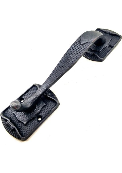 Antika Tarz Dekoratif Pirinç Ayak Tip Büyük Kapı Çekme Kolu - 220X50MM, Oksit - Lisinya