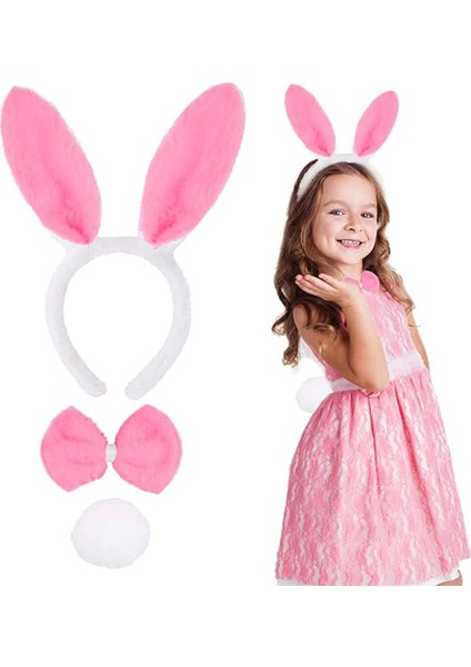 Pembe Tavşan Kostüm Seti – Taç, Papyon, Ponpon (12’li Paket) - Lisinya fiyatları