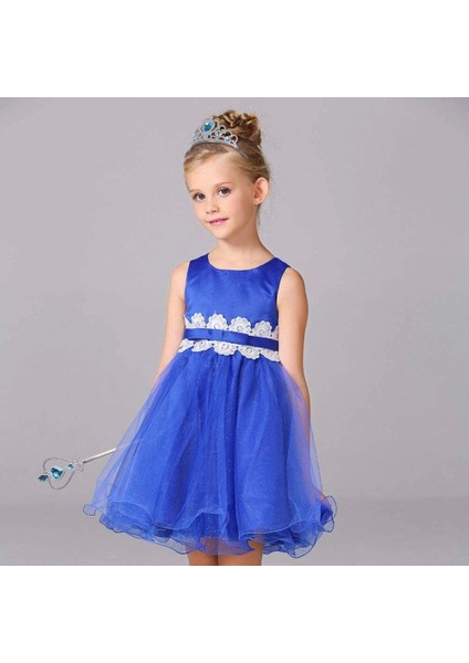 Karlar Ülkesi Elsa Mavi Kalpli Taç ve Mavi Asa Seti Çocuk Boy - Lisinya