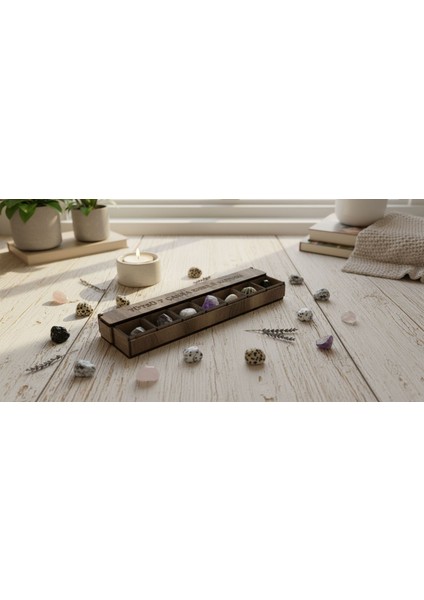 Tütsü 7 Çakra Enerji Kutusu – Doğal Kristal ve Şifa Taşları Seti, Meditasyon ve Enerji Dengeleme