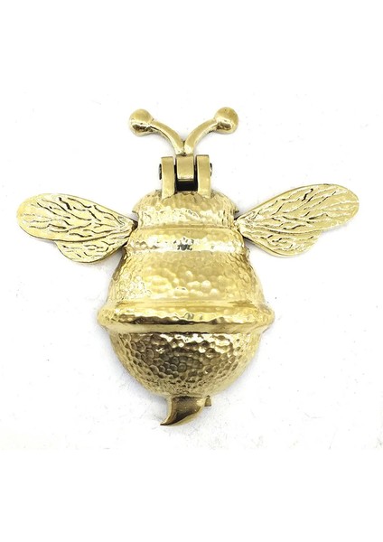 Antika Tarz Dekoratif Pirinç Arı Kapı Tokmağı, Taktak - Büyük, 163X150MM, Sarı - Lisinya