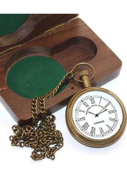 Ahşap Kutulu Pirinç Köstekli Saat KSK2055 - Lisinya