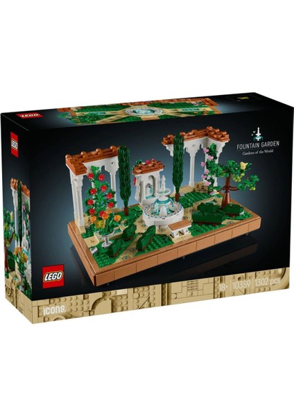 Nessiworld 10359 LEGO Icons Çeşmeli Bahçe - Fountain Garden 1302 Parça +18 Yaş