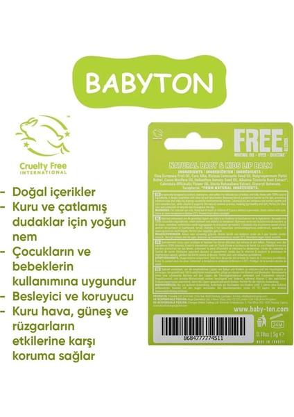 Nessiworld Babyton Bebek ve Çocuklar Için Doğal Dudak Koruyucu Balm Naturel fiyatları